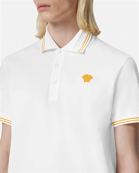 versace collection medusa polo t shirt white|Versace look alike shirts.